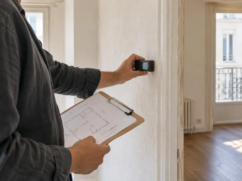 Escena ilustrativa de una visita de medición en una vivienda